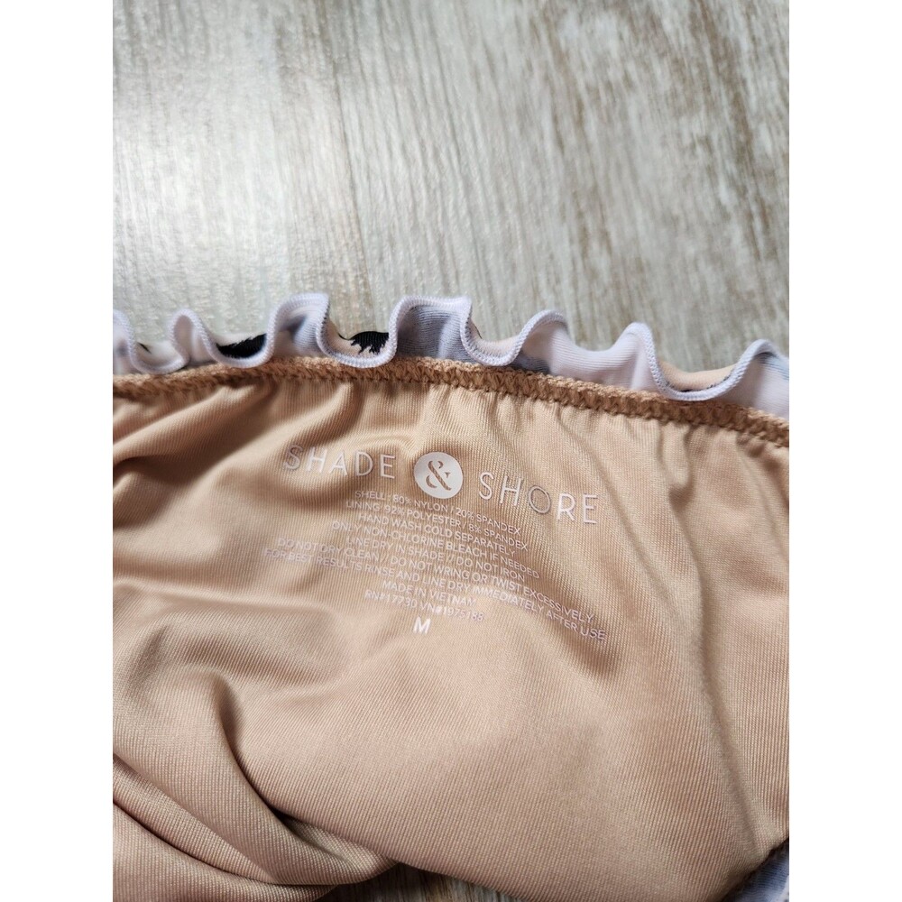 Shade & Shore Zebra Bikini Set Womens 34D M Scrunch Bum Ruffle Animal Print GUC - Picture 9 of 11